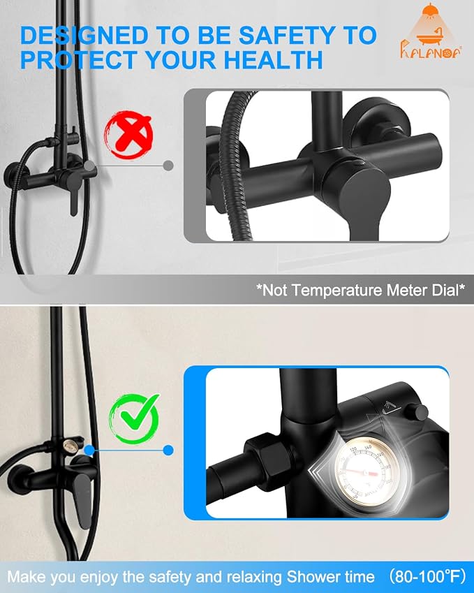 Outside Shower Kit, 3 Functions Handle Tub Rainfall Shower Faucet Sets - Image 5