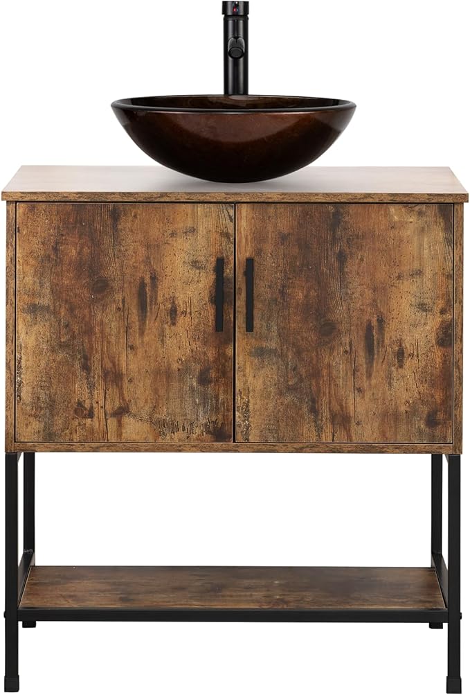 UEV Rustic Brown 30" Bathroom Vanity - Image 9