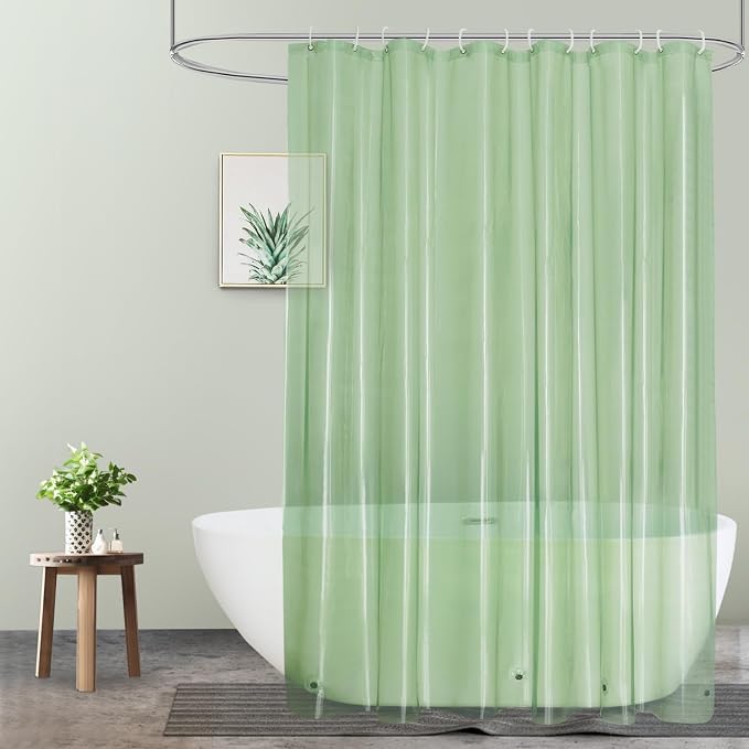 UFRIDAY Green Clear 72 x 84 Shower Curtain Liner, Extra Long Clear Shower by UFRIDAY