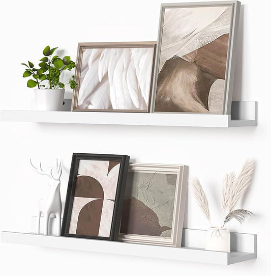 Heimlove Picture Ledge Shelf, Floating Shelves Set of 2, 24 Inches Picture Shelf by Heimlove