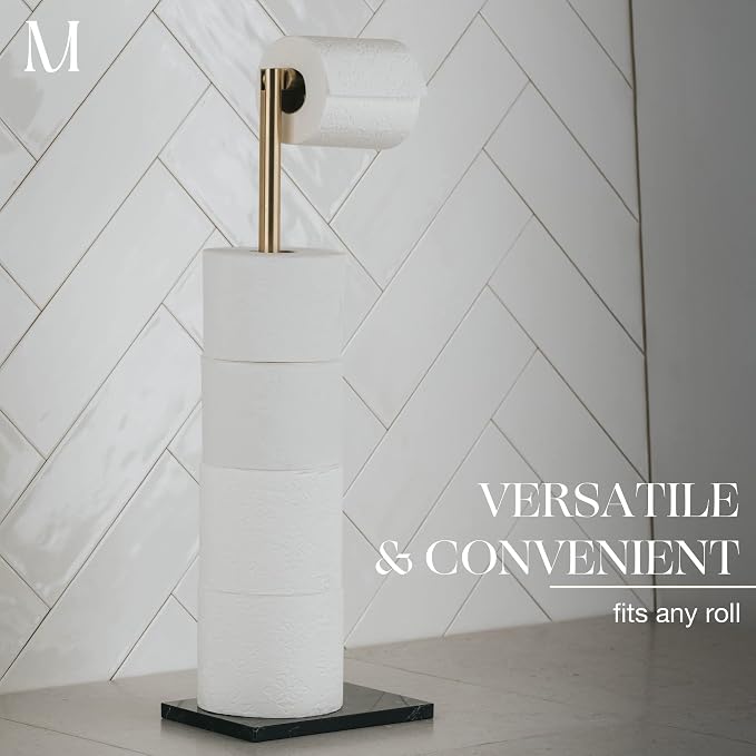 MARMOLUX ACC Free Standing Gold Toilet Paper Holder Stand - Image 4