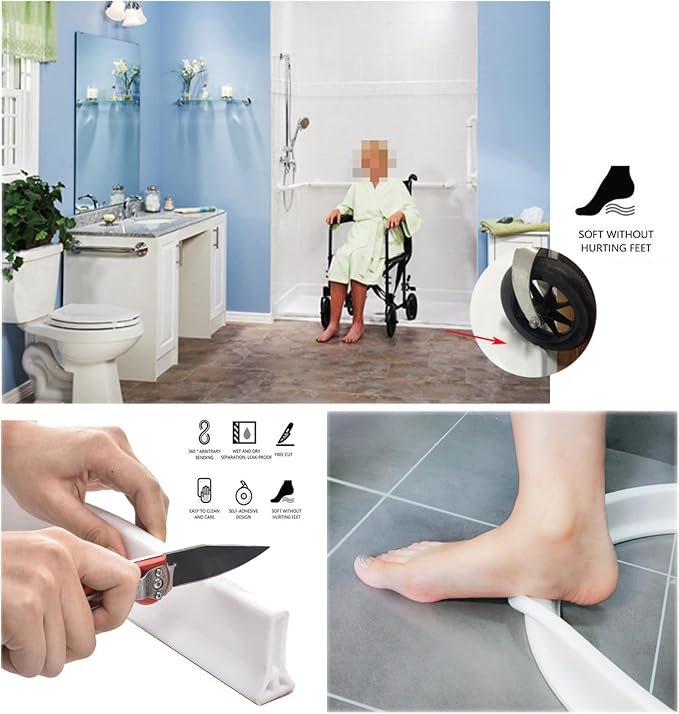 1/2" High Collapsible Shower Threshold Barrier - Image 4