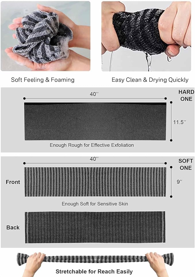 Yiclick 2 Pack Exfoliating Washcloth Towel - Image 7
