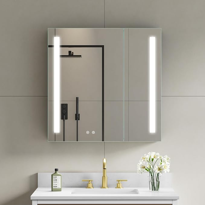 WELLFOR 30" X 30" LED Medicine Cabinet - Image 11