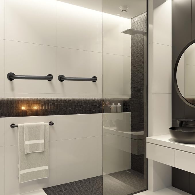 Shower Grab Bar, 2 Pack 32 Inch Gray Bathroom Grab Bar, 1.25" Diameter 304 - Image 7