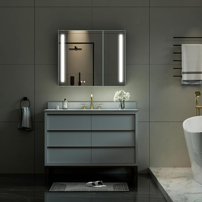 WELLFOR 36" X 30" LED Medicine Cabinet - Image 12