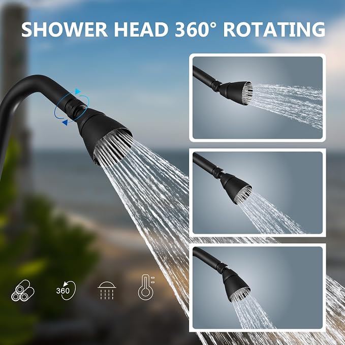 Aolemi Outdoor Shower Kit Fixtures Faucet System Double Handle Exposed Shower - Image 4