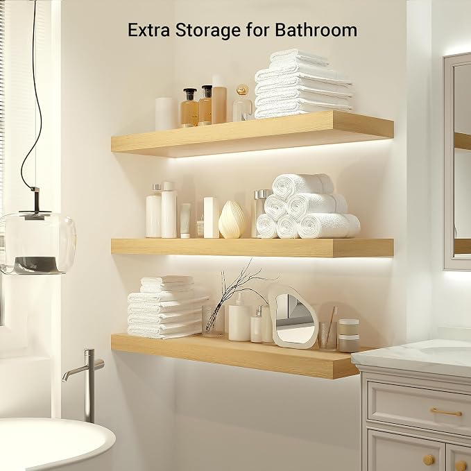 Heimlove 24 x 12 Inch Deep Floating Shelves Wall Mounted - Image 5