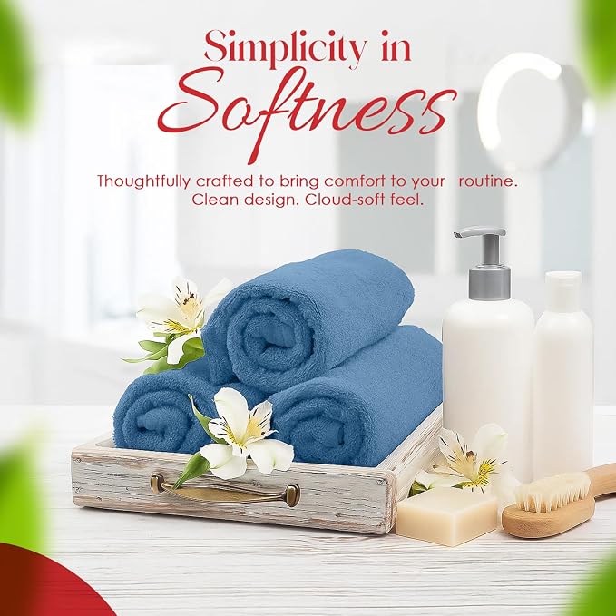 RIVERSIDE 12 Pack Premium 100% Cotton Face Washcloths, 550 GSM, 12 x 12 Inches - Image 4
