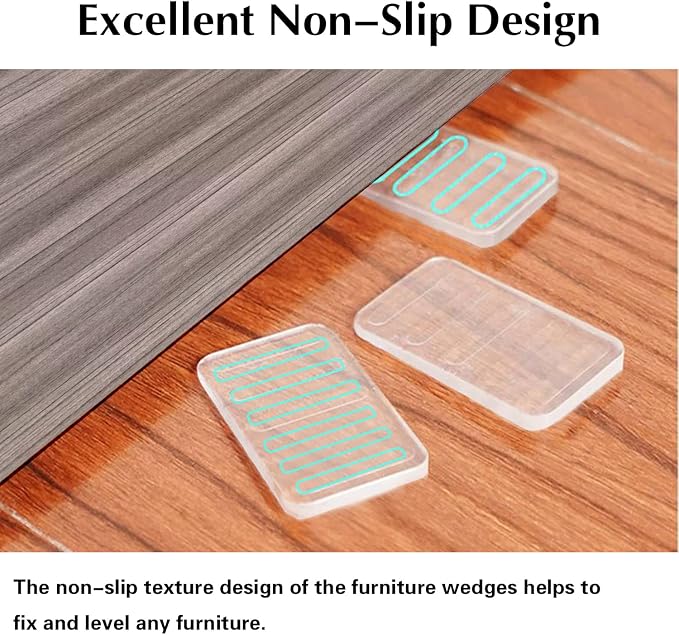 8 Pcs Table Wedge Clear Shim, Plastic Shims Levelers Adjustable Blocks - Image 4