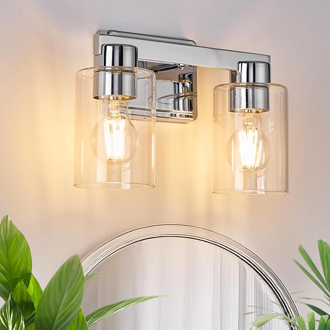 2-Light Bathroom Light Fixtures Modern Chrome Vanity Lights by Unknown
