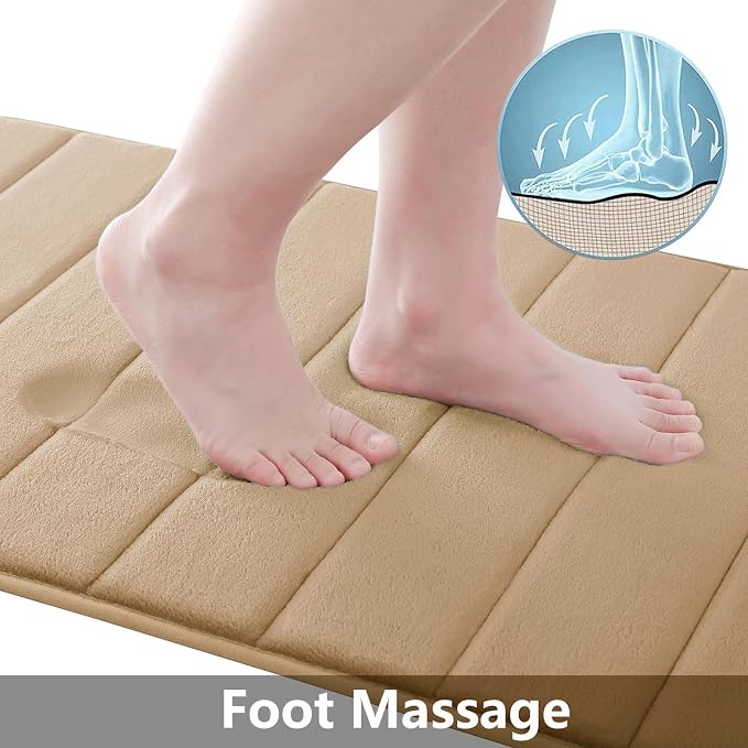 Buganda Memory Foam Bath Mat, Ultra Soft and Non-Slip Bathroom Rugs, Water - Image 2