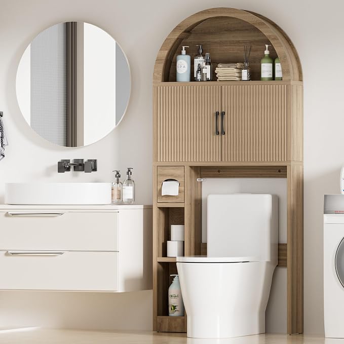 Spurgehom Over The Toilet Storage Cabinet, Bathroom Shelf Organizer Freestanding - Image 8