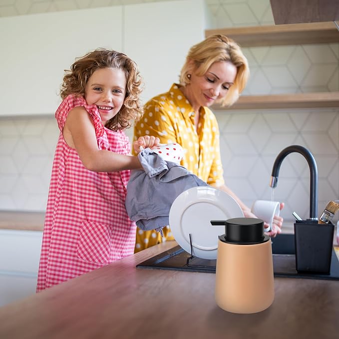Soap Dispenser Ceramic with Easy-to-Press Pump Hand Lotion Liquid Dispenser - Image 5