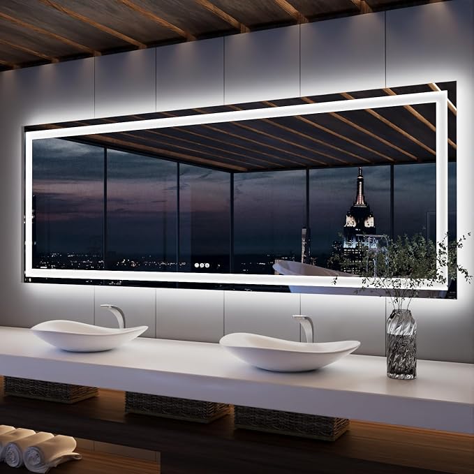 ISKM 96'' x 36'' LED Mirror for Bathroom Lighted Vanity Mirror for Wall Front by ISKM-IStillKeepMovin