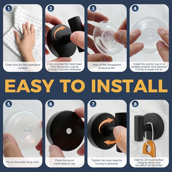 Heavy Duty Suction Cup Hooks for Glass Window, Removable Shower Hooks for - Image 5