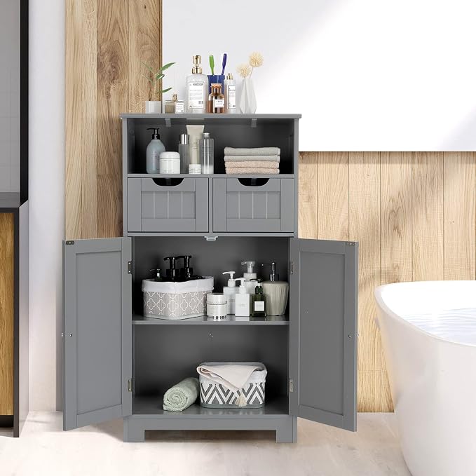 COSTWAY Bathroom Storage Cabinet, Freestanding Storage Organizer - Image 4