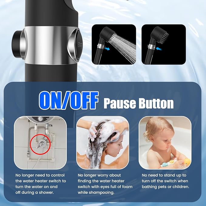 Filtered Shower Head with Handheld, High Pressure 3 Spray Mode Showerhead with - Image 6
