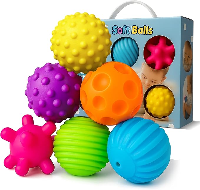 Baby Textured Multi Sensory Toys Massage Ball Gift Set BPA Free by ROHSCE