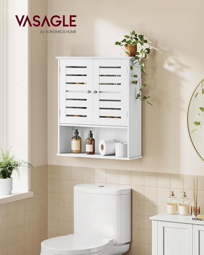 VASAGLE Bathroom Wall Cabinet, Medicine Cabinet, Wall-Mounted Bathroom Storage - Image 2