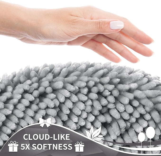 Yimobra Toilet Rugs U Shaped Washable, Extra Thick Soft Absorbent Chenille - Image 3