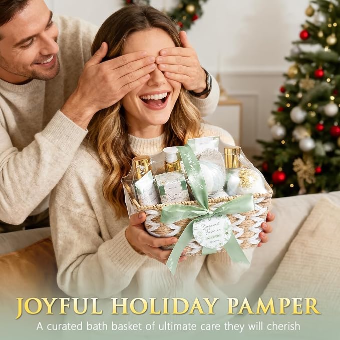 Christmas Birthday Gifts for Women, Bergamot Jasmine Relaxing Spa Gift Baskets - Image 3