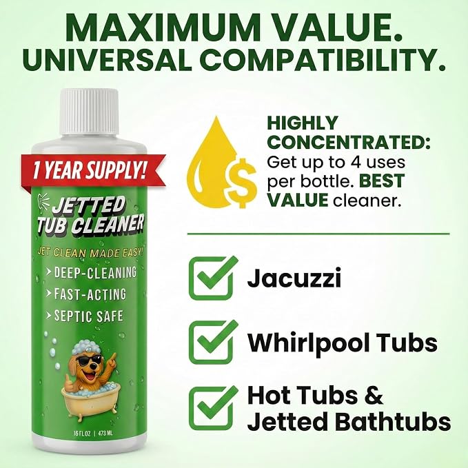 Jetted Tub Cleaner for Whirlpool & Jacuzzi Baths – Deep Jet Line & Pipe Flush - Image 5