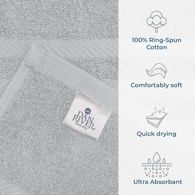 DAN RIVER 2 Pack Luxury Bath Sheets 35x70, 600 GSM, Soft & Quick Dry 100% Ring - Image 3
