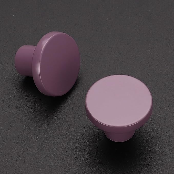 Ravinte 5 Pack Cabinet Knobs Purple Kitchen Cabinet Knobs Round Dresser Drawer - Image 2