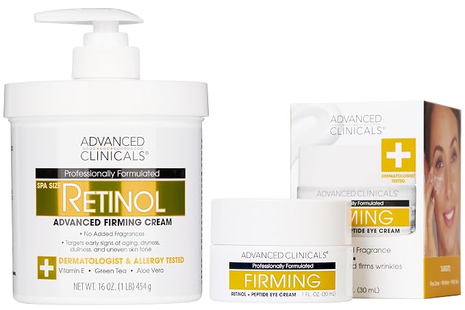 Advanced Clinicals Advanced Firming Retinol Body Lotion + Retinol Eye Cream by AdvancedClinicals