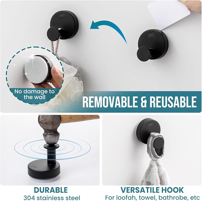 TAILI Stylish 304 Stainless Steel Bathroom Suction Hooks - Image 9