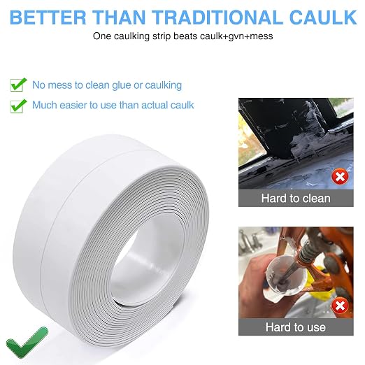 Caulk Tape Bath & Kitchen Self Adhesive Caulking Tape Waterproof, Toilet Caulk - Image 3