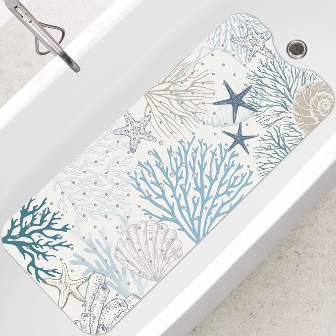 SHUCHING Starfish Coral Bath Mat by SHUCHING