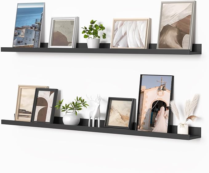 Heimlove Picture Ledge Shelf, Floating Shelves Set of 2, 48 Inches Picture Shelf by Heimlove