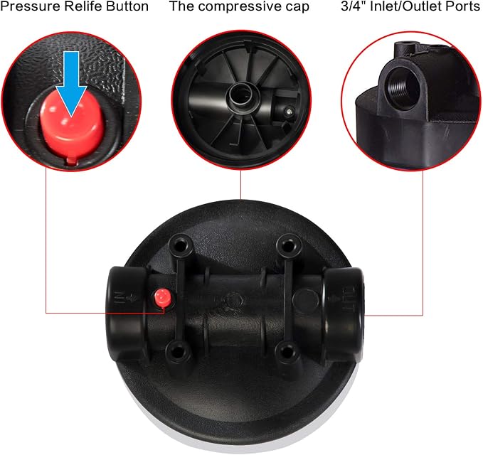 Geekpure 20 Inch Whole House Water Filter Housing 3/4" Port-Fit 4.5" x 20" - Image 3