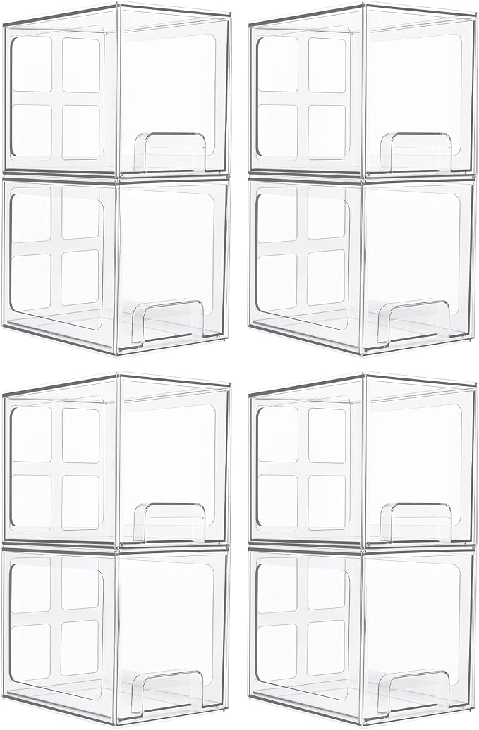 Vtopmart 8 Pack Stackable Under Sink Organizer Drawers, Baby Bottles, Cleaning by Vtopmart