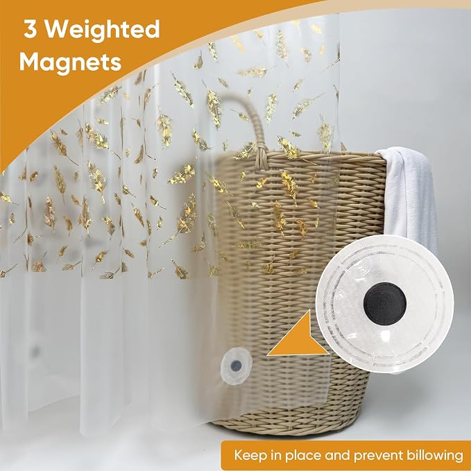 Plastic Shower Curtain Liner, Waterproof Printed PEVA Shower Curtain - Image 5