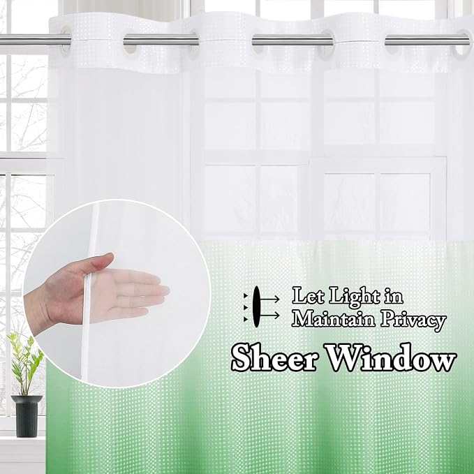 Gibelle No Hook Waffle Weave Shower Curtain - Image 2