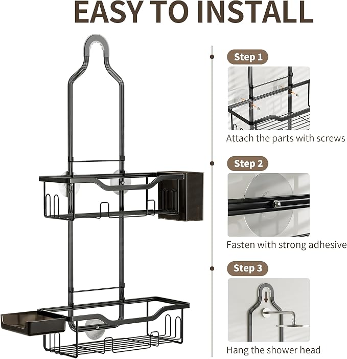 Shower Caddy Hanging 2-Tier Bathroom Organizer - Image 6