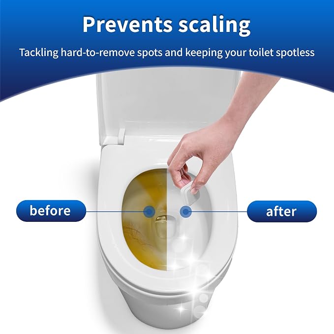 Toilet Bowl Cleaner Tablets, Leaves Bowl Sanitary, Deodorizes, Descales & - Image 3
