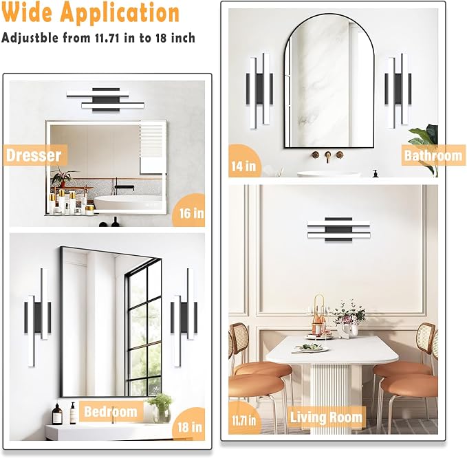 Bathroom Vanity Light 18 inch-Bathroom Light Fixtures, 18W 5000K Mirror Bath - Image 5