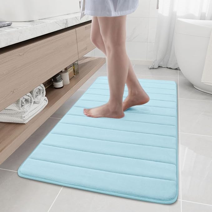 Buganda Memory Foam Bath Mat, Ultra Soft and Non-Slip Bathroom Rugs, Water by Buganda