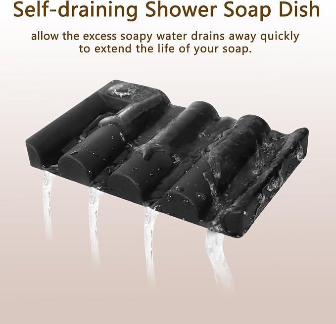 Soap Dish for Shower, Bathroom & Kitchen – Non-Slip, Self-Draining Design to - Image 3