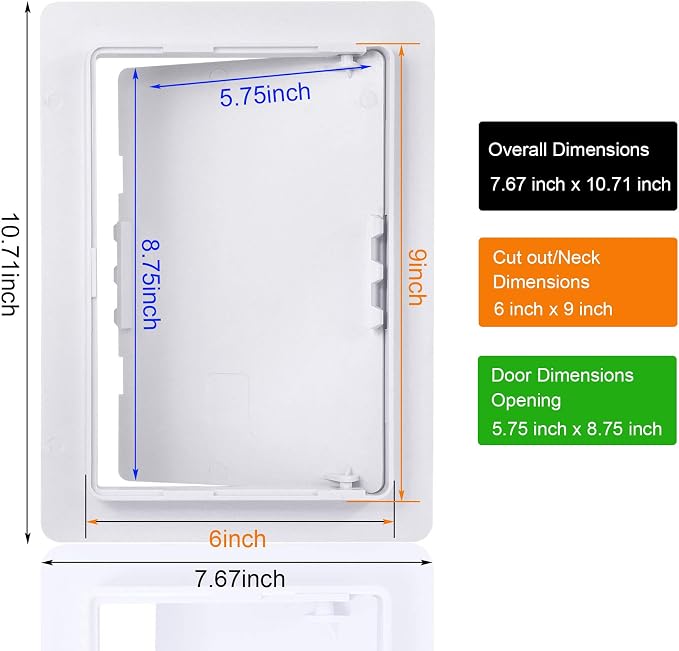 Plumbing Access Panel for Drywall 6 x 9 Inch Plastic Access Door Removable Wall - Image 2