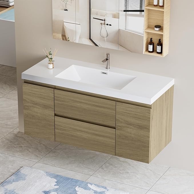 Floating Vanity Bathroom, 48 Inch Bathroom Vanity by VUMALL