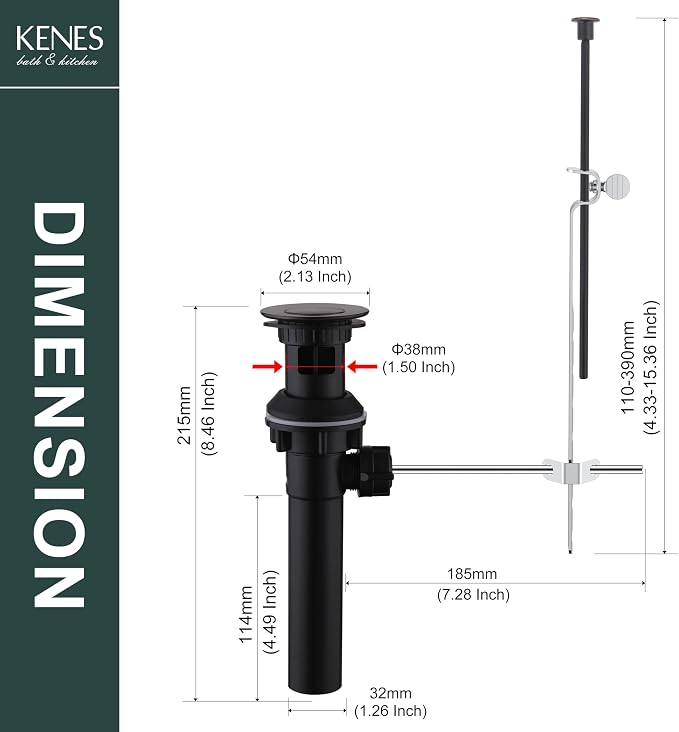 KENES Oil Rubbed Bronze Bathroom Sink Drain Assembly - Image 6