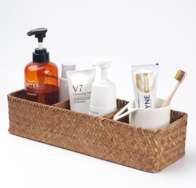 Seagrass Storage Basket Woven Shelf Baskets by DOKOT