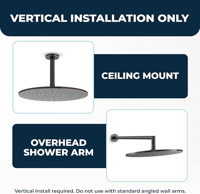 HammerHead Showers® Solid Metal 12 Inch Rainfall Shower Head, Large Rain Shower - Image 5