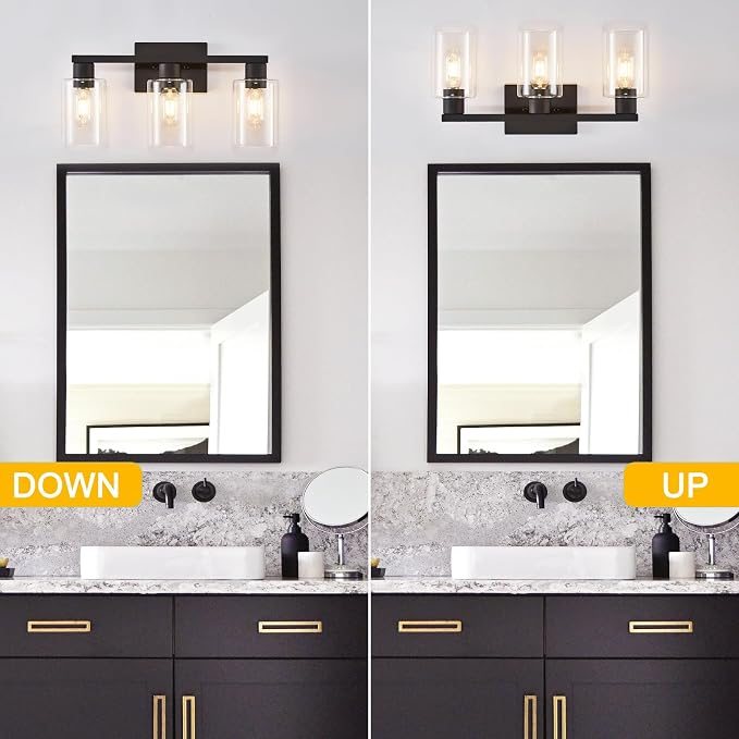 3-Light Bathroom Vanity Light, Bathroom Wall Sconce Lamp - Image 6