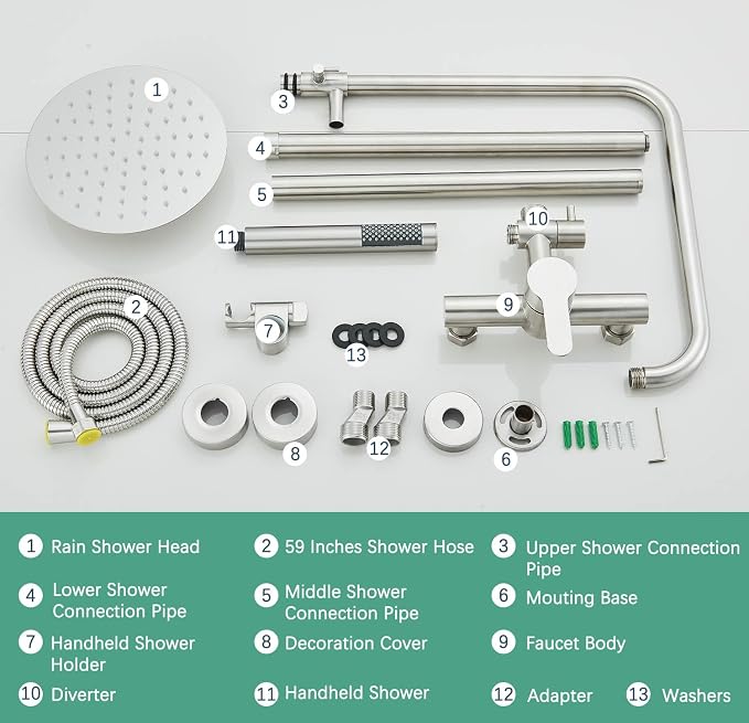Rain Shower System Outdoor Shower Fixtures - Image 7